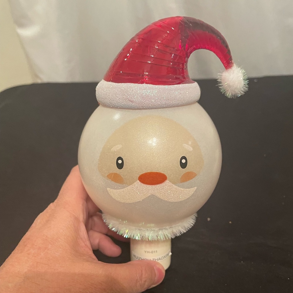 SANTA CLAUS Head Acrylic Color-Changing Night Light w/ Swivel Base & Plug, EUC